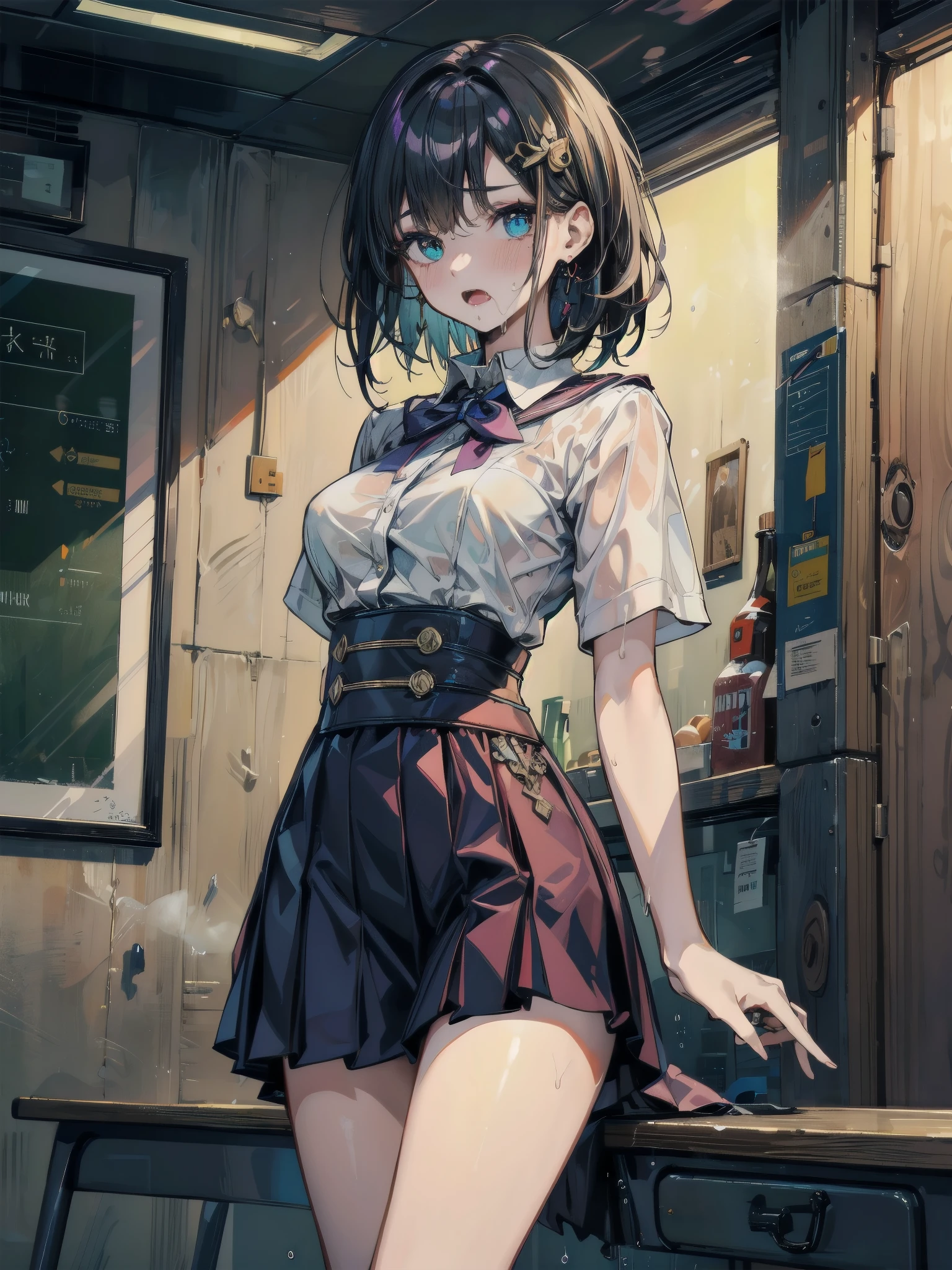 best quality, ultra-detailed, masterpiece,finely detail, high res, 8k wallpaper, best quality, highres, looking up from below, ((a girl, 8years old, loli)), bottomless, lift up skirt, casual dress, blush, crowded room,, BREAK (masterpiece:1.2), (illustration:0.8), extremely detailed face, perfect lighting, extremely detailed CG, (perfect hands, perfect anatomy), (masterpiece, best_quality, ultra-detailed, immaculate:1.3), epic, illustration, render,
.,Blue-purple hair, green eyes,