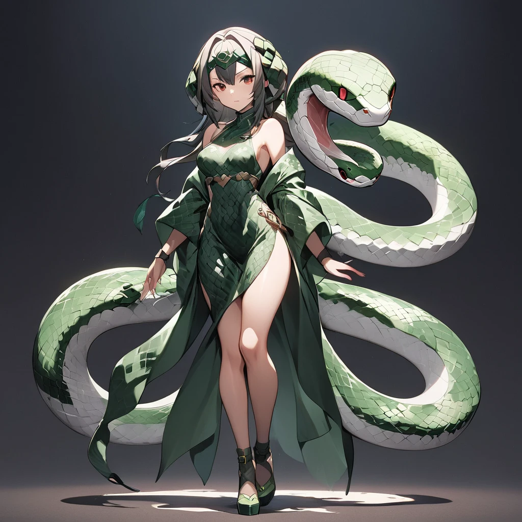 woman,  full body shot,snake girl