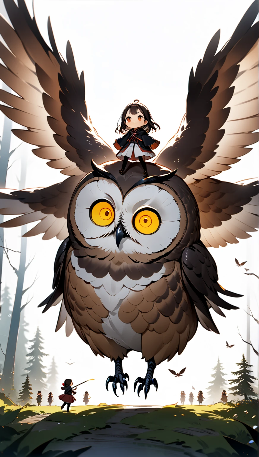  GIRL RIDING A GIANT OWL , Hzk,   Ultra Miniature Girl  , 