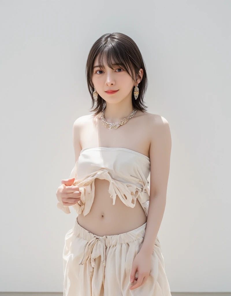 (full body), (bikini), standing, white background, (8k, RAW photo, best quality, masterpiece:1.2), (realistic), 1 girl, white skin best quality, Soft light, ultra high resolution, (photo realistic:1.2), beautiful face, delicate details in eyes ,delicate details in skin, fine shiny hair,thin eyebrows