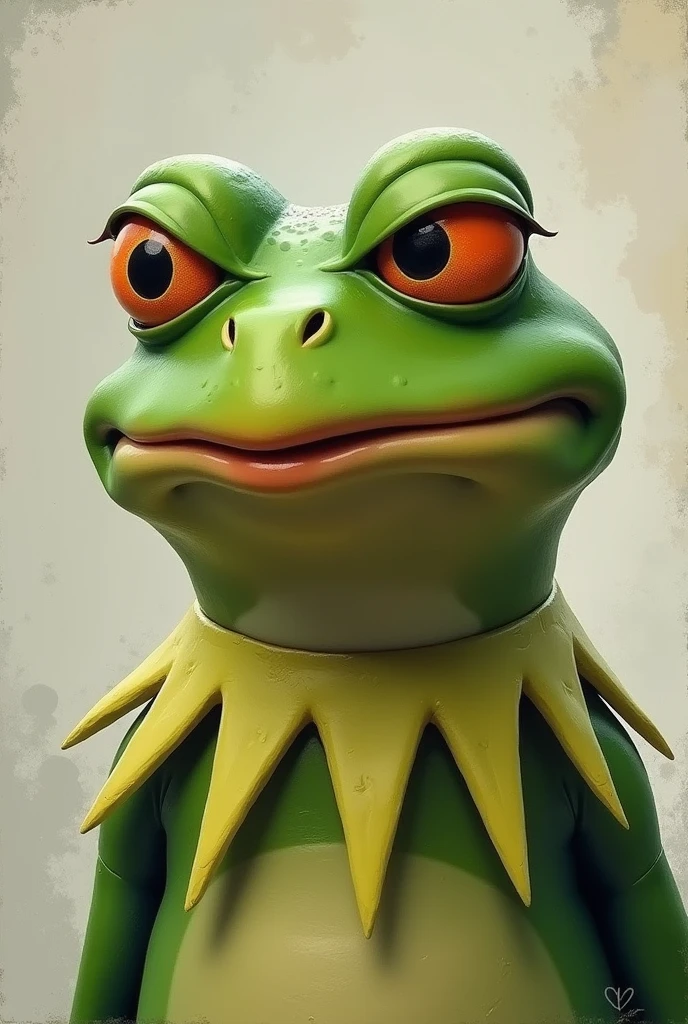 president trump with green skin like pepe the frog standing next to bitcoin chart with word stonk