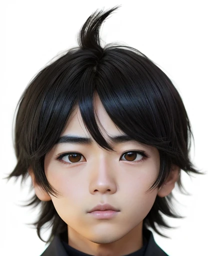   There is a     (          with a typical Japanese face        ) , ugly face( very high), with short hair and white t-shirt , adolescente hiper            realistic            , sujeto hiper            realistic            , Chico anime            realistic            ,            anime style realism            , estilo de arte anime            realistic            , estilo de arte de anime            realistic            , Estilo anime 3D            realistic            ,            Portrait of an anime boy            ,                    work of art in the style of Guweiz         , Detallado            Portrait of an anime boy            ,                   incredible facial portrait of a dark anime            . model,            of Asian origin            (average, bajo average) and Filipino   (ugly), ,            I just saw the spectator            , retrato(            realistic            :1.4), (:1.0),            black eyes ,   small eyes   (  perfect girl    , Dark),   small eyes ( ,     realistic    ),     Round pupils    (perfect ),eyes (,Serious),eyelash(  perfect girl   ,  ),shirt, thin eyebrows(perfect),  rectangular face,      round eyes, dyed hair (negro ), hair perfect con , hair,     character Makoto Misumi         (            Tsuki ga Michibiku isekai douchuu           ),       Dead fish eyes      , mejillas regordetas , oval double chin    ,     long round chin     , chubby girl, Big Head