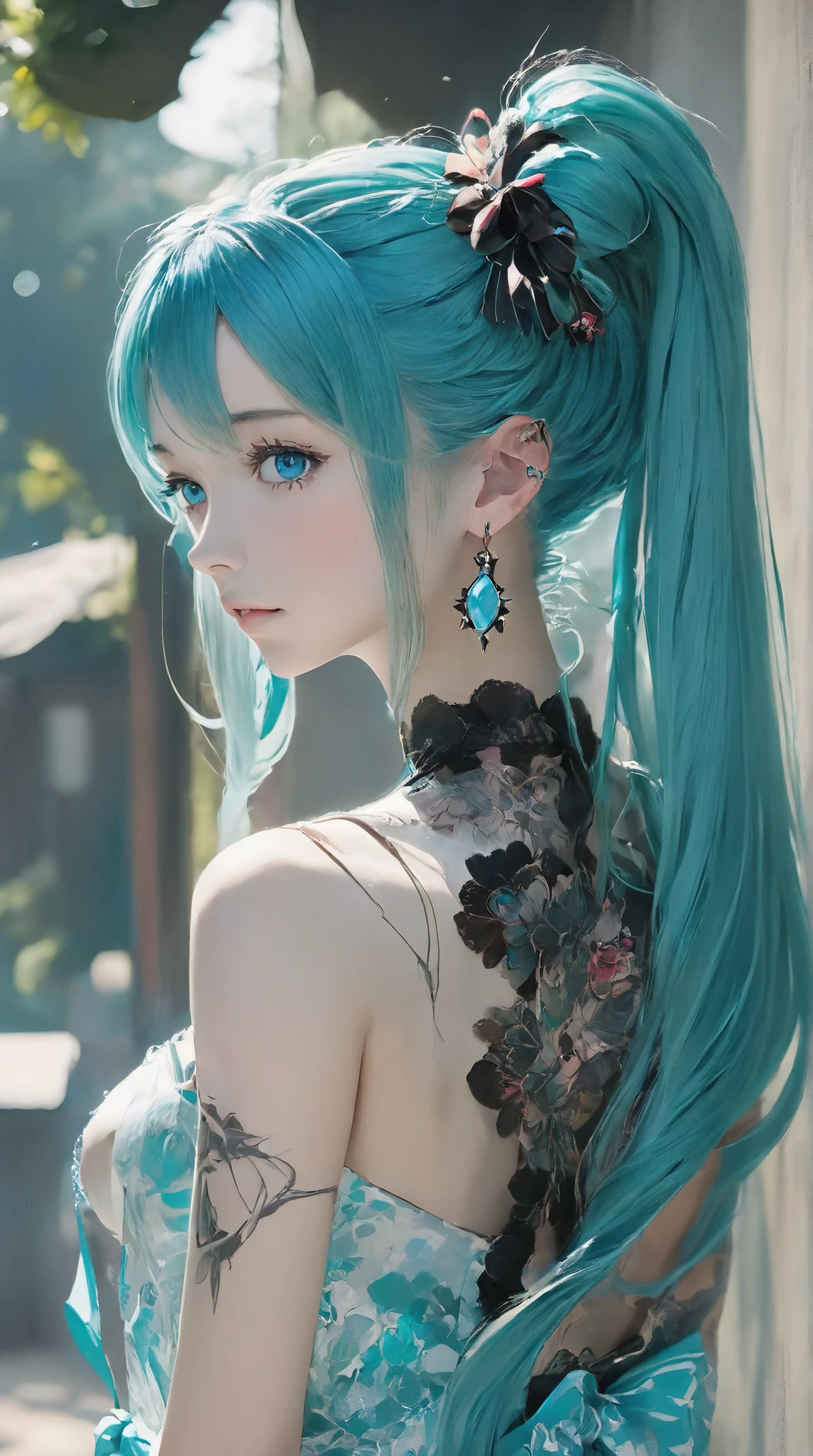 extremely detailed CG,UHD wallpaper, Extreme details,(realistic:1.2),(((best quality))), ((ultra-detailed)), (cute detailed face:1.2), {{highly detailed face}},beautiful and aesthetic,1girl,(masterpiece:1.4),glowing skin,strong rim light,dramatic shadows, intense shadows, SIGMA 35mm F1.4, ISO 200 Shutter Speed 2000,Photorealism,{photorealistic}, photogenic,Illustration, Girl, detailed manga illustration, finely detailed,HIGH RES,Stunning art,{{intricate detail}},(((beautiful detailed lighting))),beautiful detailed colorful eyes, dynamic fuzziness, intricate light, detailed clothes, rouge,full-length photograph,cyberpunk,Cyborg,sci-fi,city,cyberpunk busy city street,airship,fluorescence,
hair up,hair over one eye,iridescent color hair,blue hair,purple eyes,raised eyebrow,school uniform,hair ornament,