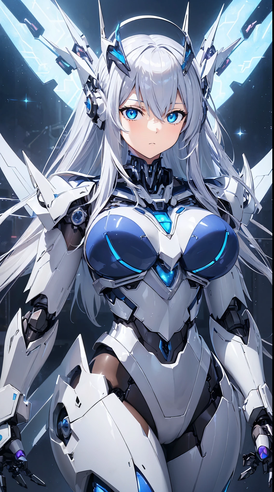 nervous、Blue shining mechanical eyes