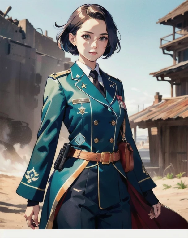  top quality ,masterpiece, very detailed， ultra detail， c”° A® ç› &#39;ç¹ è ,  Tamiya box art,
military uniform,   1 girl，
 military, tamya-boxart，