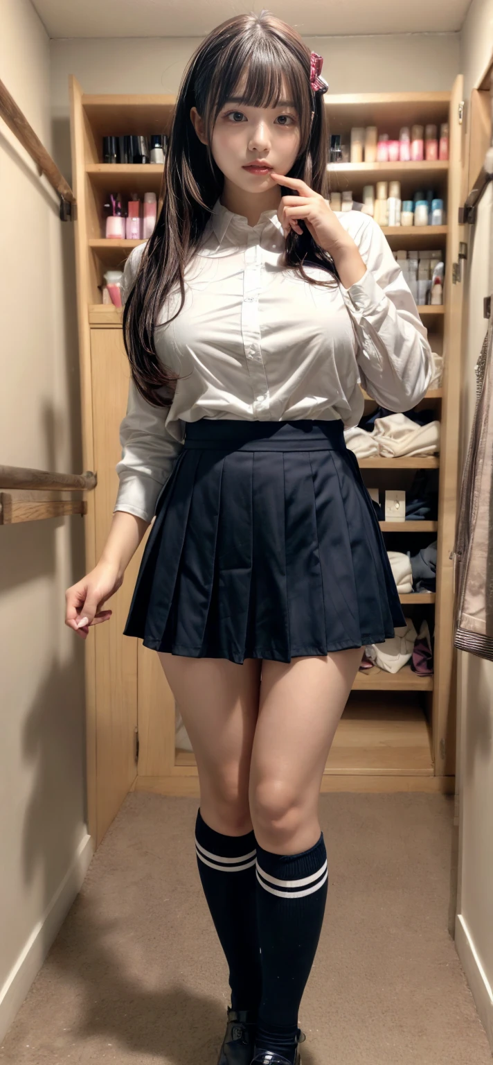 15-year-old student、Two Girls、Alongside、masterpiece、Best image quality、Cute casual clothes、Cleavage、Futomo、mini skirt、Laughter、High resolution、,Perfect Anatomy、Five fingers、8ｋ、Lift up your skirt