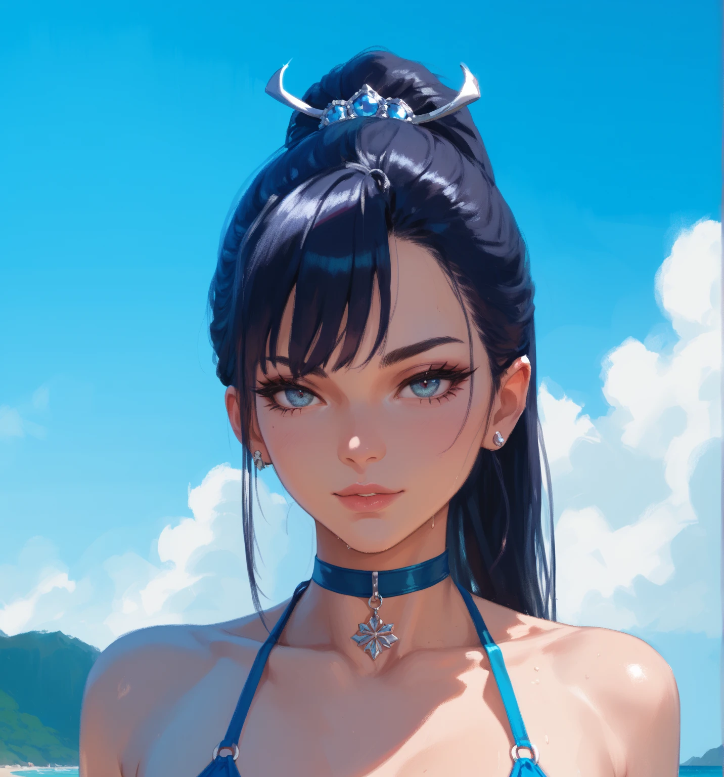 (PersonalAmi art style:0.7), (hero neisan art style:0.7), score_9, score_8_up, score_7_up, score_6_up, uncensored, SayoLOR, tattoo on body, black hair, hair stick, black eyes, BREAK glow effects, godrays, Hand drawn, render, 8k, octane render, cinema 4d, blender, dark, atmospheric 4k ultra detailed, cinematic, Sharp focus, big depth of field, Masterpiece, colors, 4k, concept art, trending on artstation, Vivid colors, extremely detailed CG unity 8k wallpaper, trending on CGSociety, Intricate, High Detail, dramatic BREAK, 1girl, looking at viewer, smile, bubble, holding, solo, jellyfish, upper body, parted lips, water, water drop, slime \(creature\), (fantasy illustration:1.3),