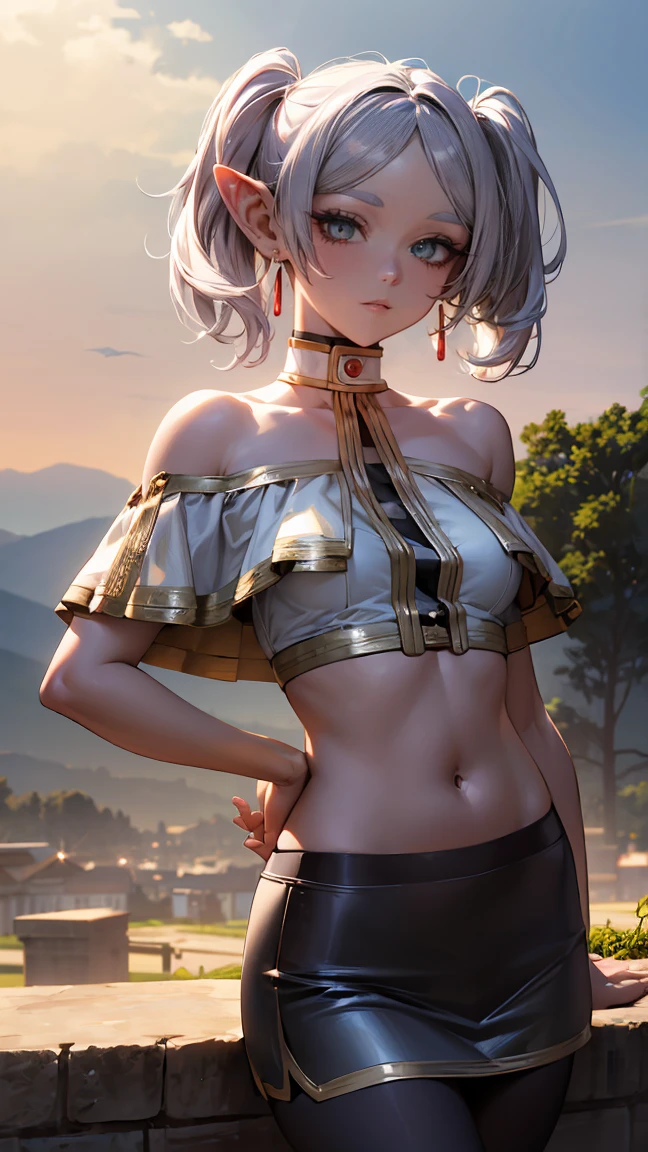 (work of art, best qualityer),  warrior girl with short white hair, yellow  eyes, red skirt, knee high leather boots, black traditional chinese top to mid-abdomen, holding a warrior greatsword, strong slim body, but well proportioned. Ancient Japanese scenery.