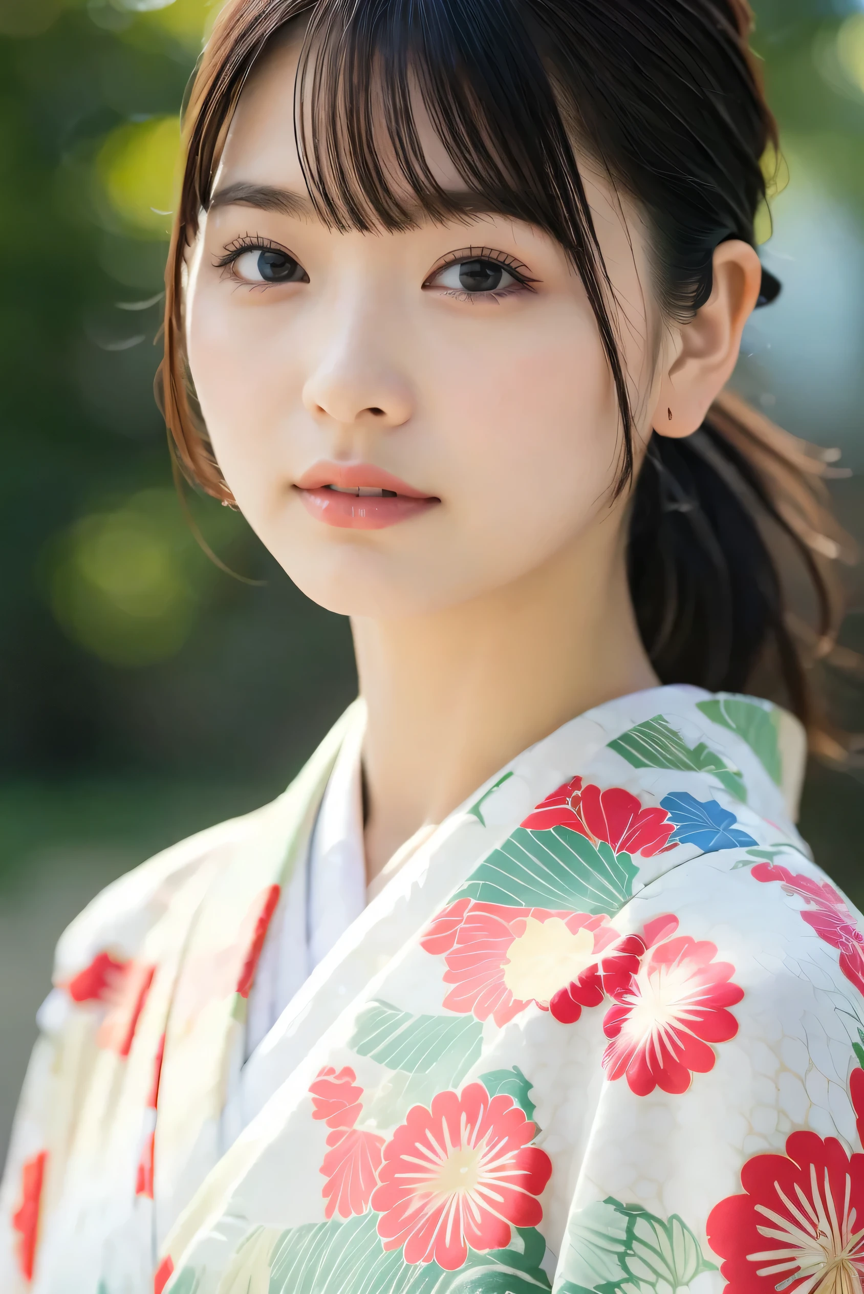 (8k, RAW photos, top quality , high res:1.1), (超 realisticな:1.4),( realistic, realistic:1.3),Japanese Beauty、kimono、(( upper body:1.3))