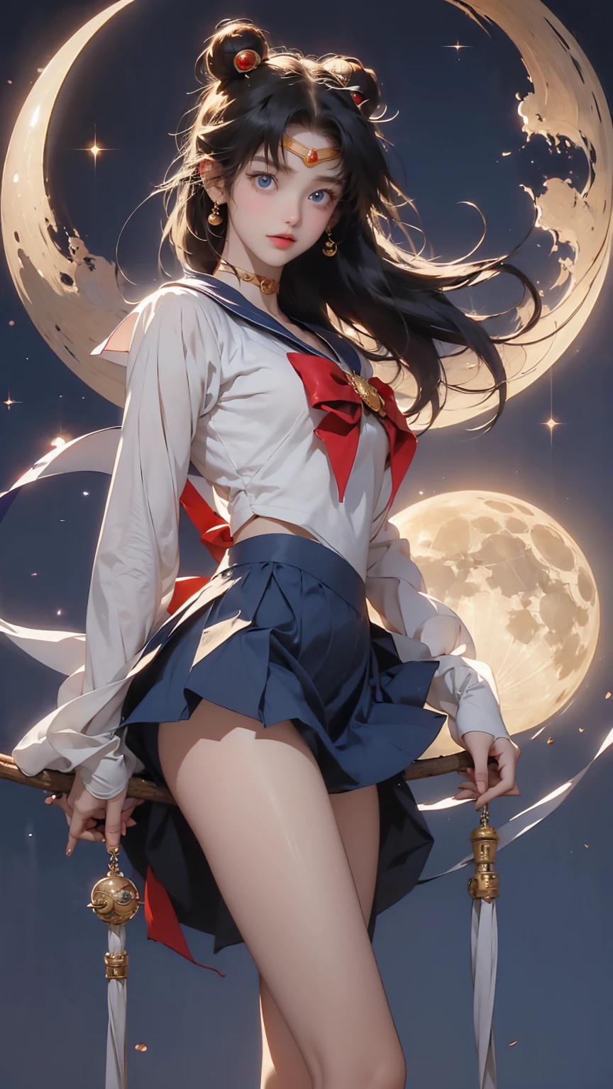 (((nsfw)))、1 Girl,Long Hair, (high quality,8K,Black Hair, Realistic, 最high quality, Purple dyed hair, Purple Hair, lumasterpiece,Very detailed, Confused)1.5,((Summer 1, tiara, Sailor Warrior Uniforms, White gloves, Red Sailor Collar, 赤いスカーto)),City of night,White gloves,Purple ribbon,Purple eyes,masterpiece,最high quality,High resolution,Same 1,tiara,Sailor Warrior Uniforms,White gloves,Red Sailor Collar,赤いスカーto,Star Choker,Elbow hand pockets,プリーツスカーto,barefoot,Purple ribbon,space,moon,to,smile,Flame Bow,Small breasts Showing genitals