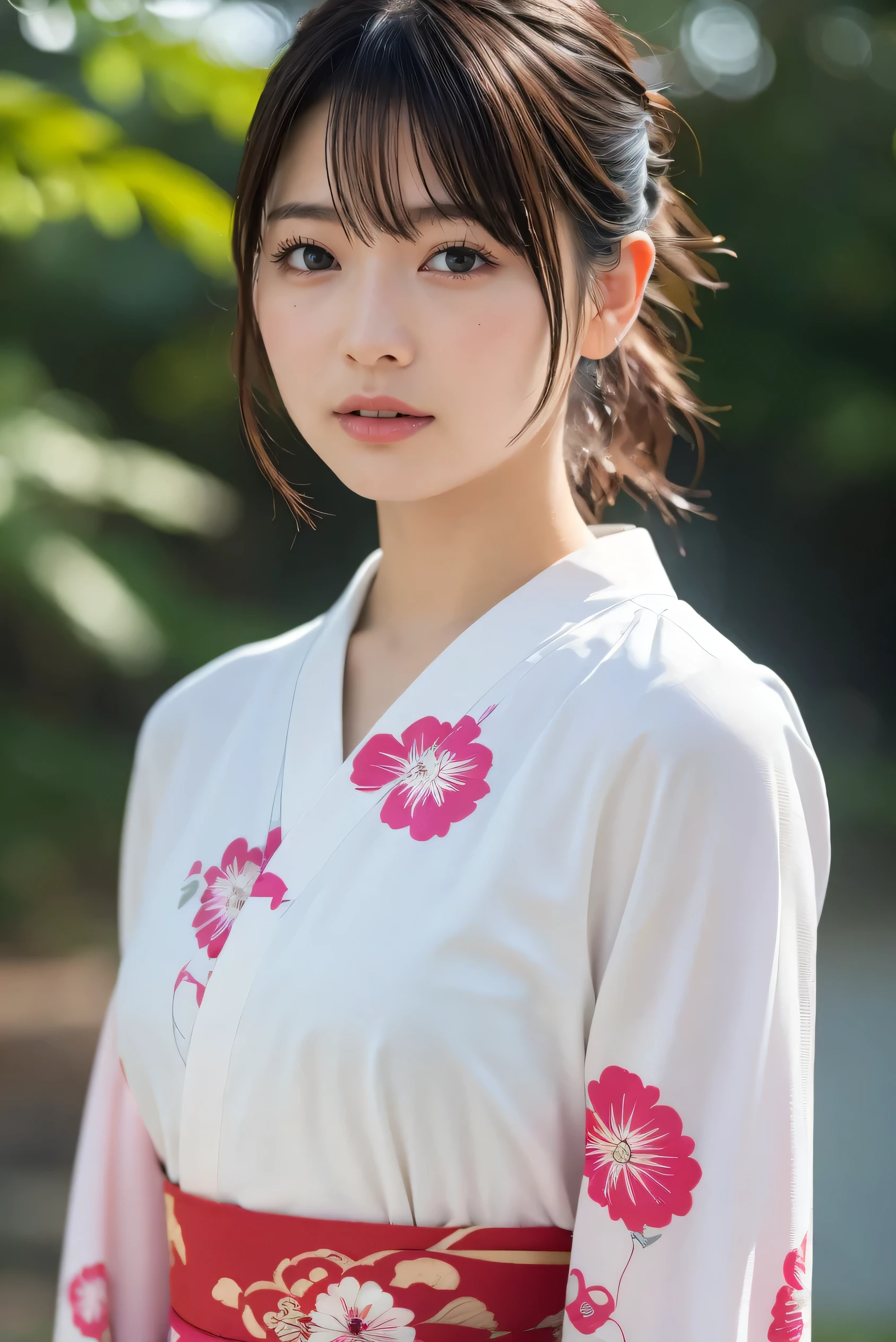 (8k, RAW photos, top quality , high res:1.1), (超 realisticな:1.4),( realistic, realistic:1.3),Japanese Beauty、kimono、(( upper body:1.3))