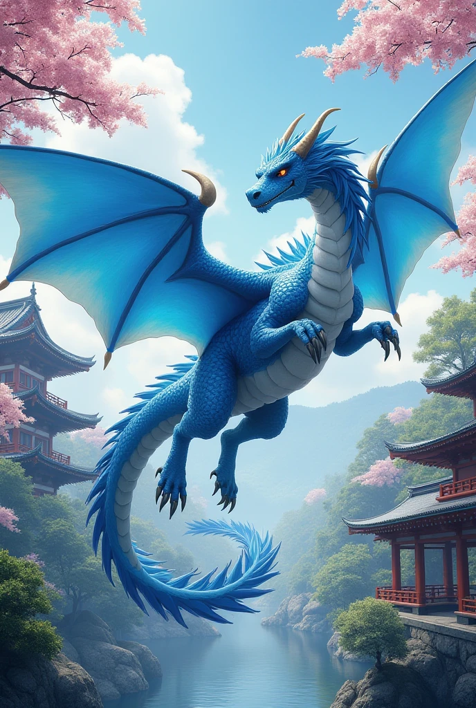 Tokyo destroyed by monsters,(((diamond、crystal)))、blue and white dragon with big wings,(((destroy the city)))