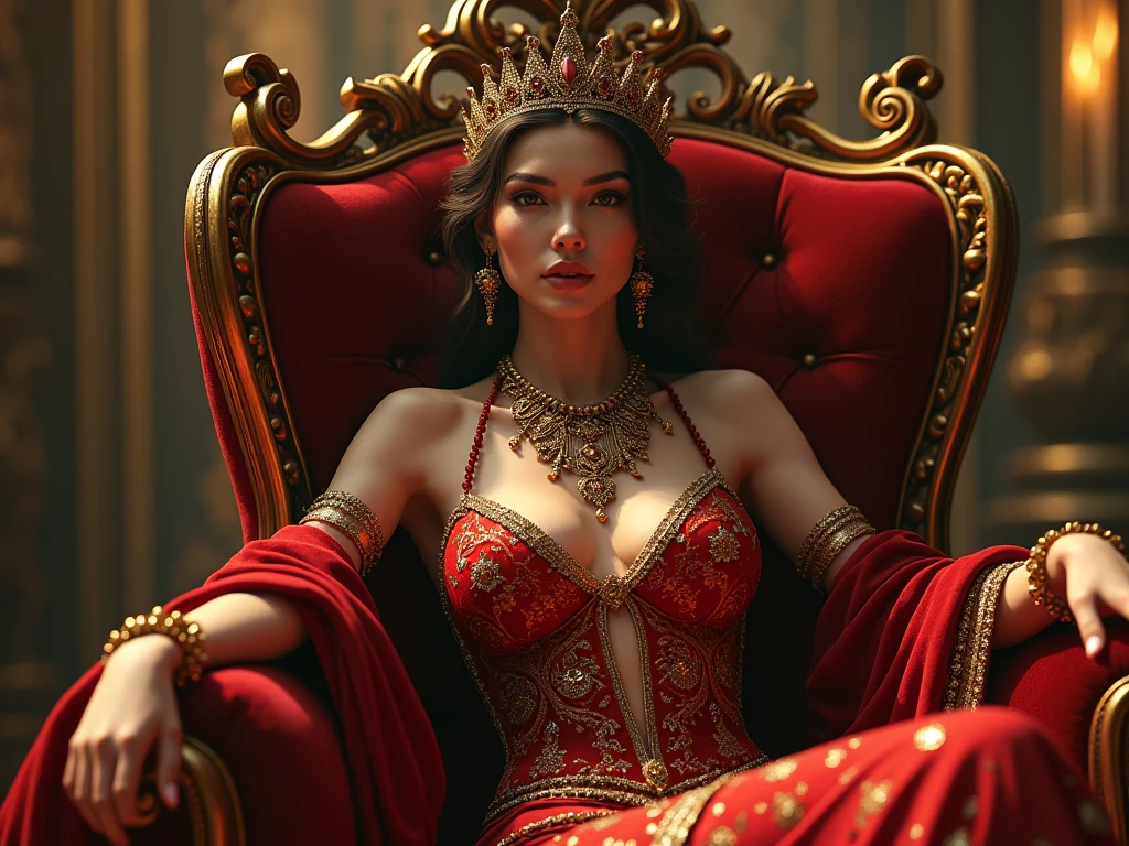 Queen sitting pink big breadt