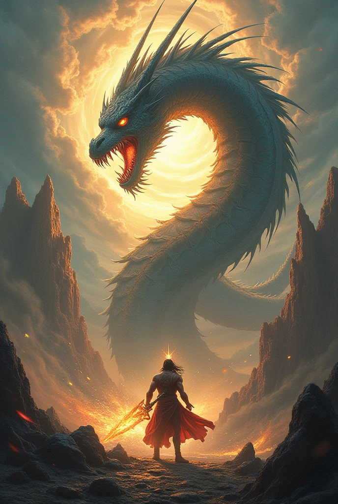 Xuanwu(the body of the,The head of the Chinese dragon,The long tail of the snake),tosen,Huge waves,China-style,oc rendered,super-fine,high qulity,8K high resolution,ultra - detailed