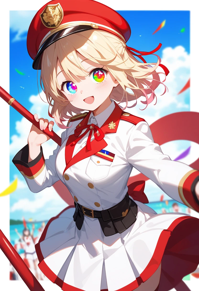  High Quality Anime 、high picture, Kumiko、masterpiece, band uniform,sunfes marching  band uniform,[3D Images:1.5],[[ charming eyes, detailed eyes、輝く瞳,  colorful eyes:1.15],whole、Watching the audience,8k photos, Cute Anime Girls