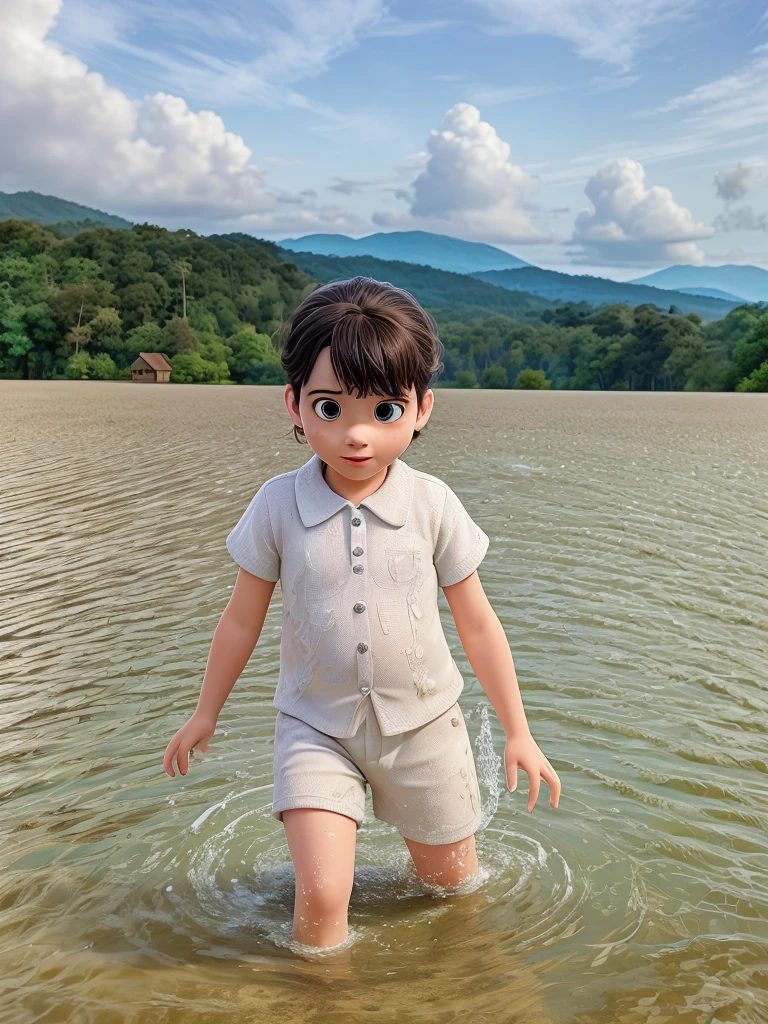 A child looking at the horizon, symbolizing the discovery of the diagnosis and the beginning of the journey.