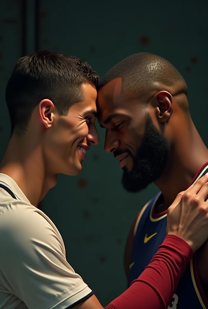 Neymar kissing Messi