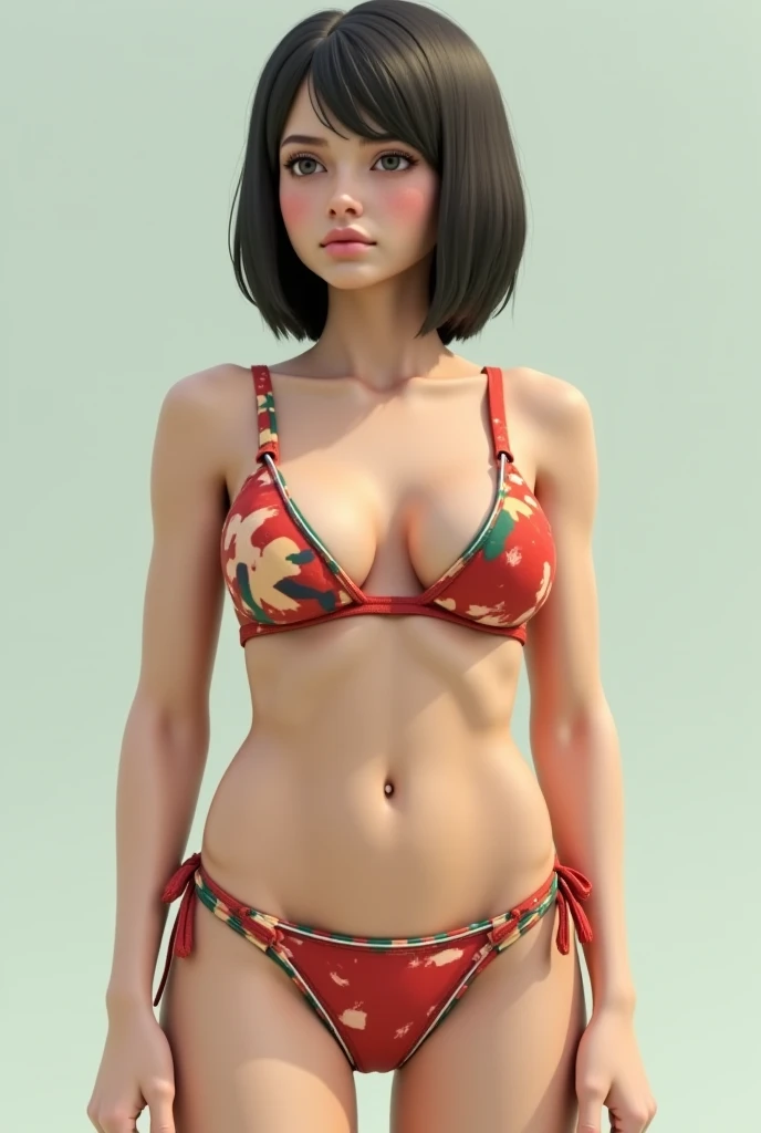 (top-quality、​masterpiece:1.2)、ultra-detailliert、(photos realistic:1.4)、bikini of_girl、Split abs、Larger buttocks、Beautiful sister、Athlete body shape、flesh body、A slender