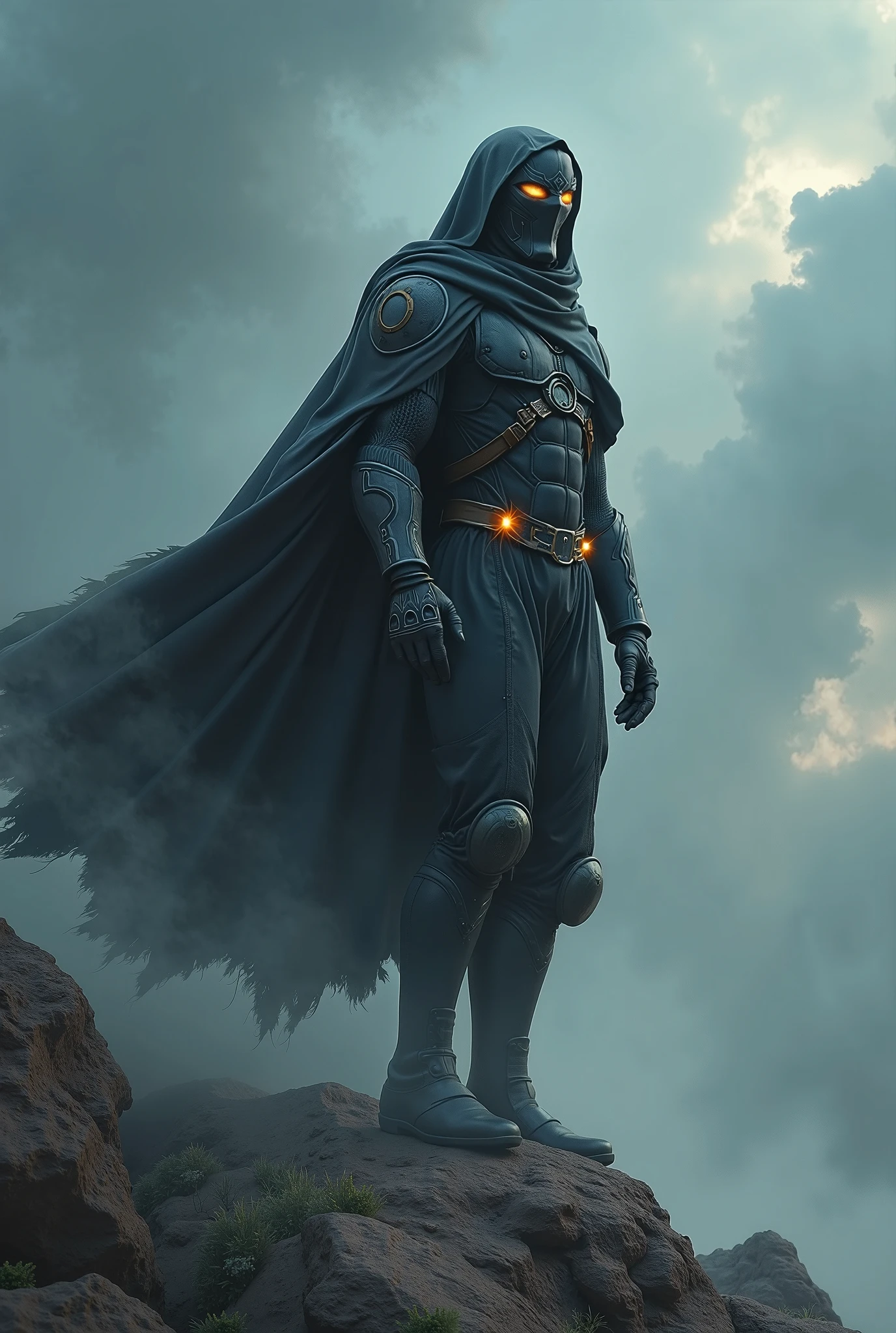/imagine prompt: The Moon Knight dissolving into swirling sand, volumetric dust, cinematic lighting, close up portrait –ar 1:2 —q 2