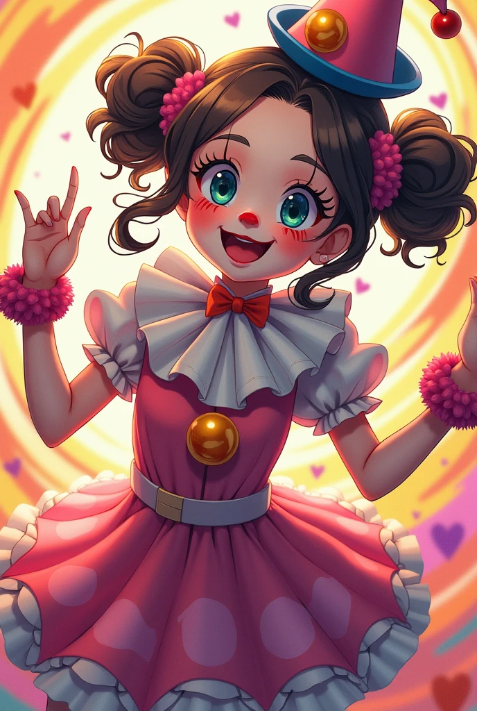 Small little clown girl, smiling with squinted eyes getting fucked, clown makeup, clout outfit, sex, creampie, wet