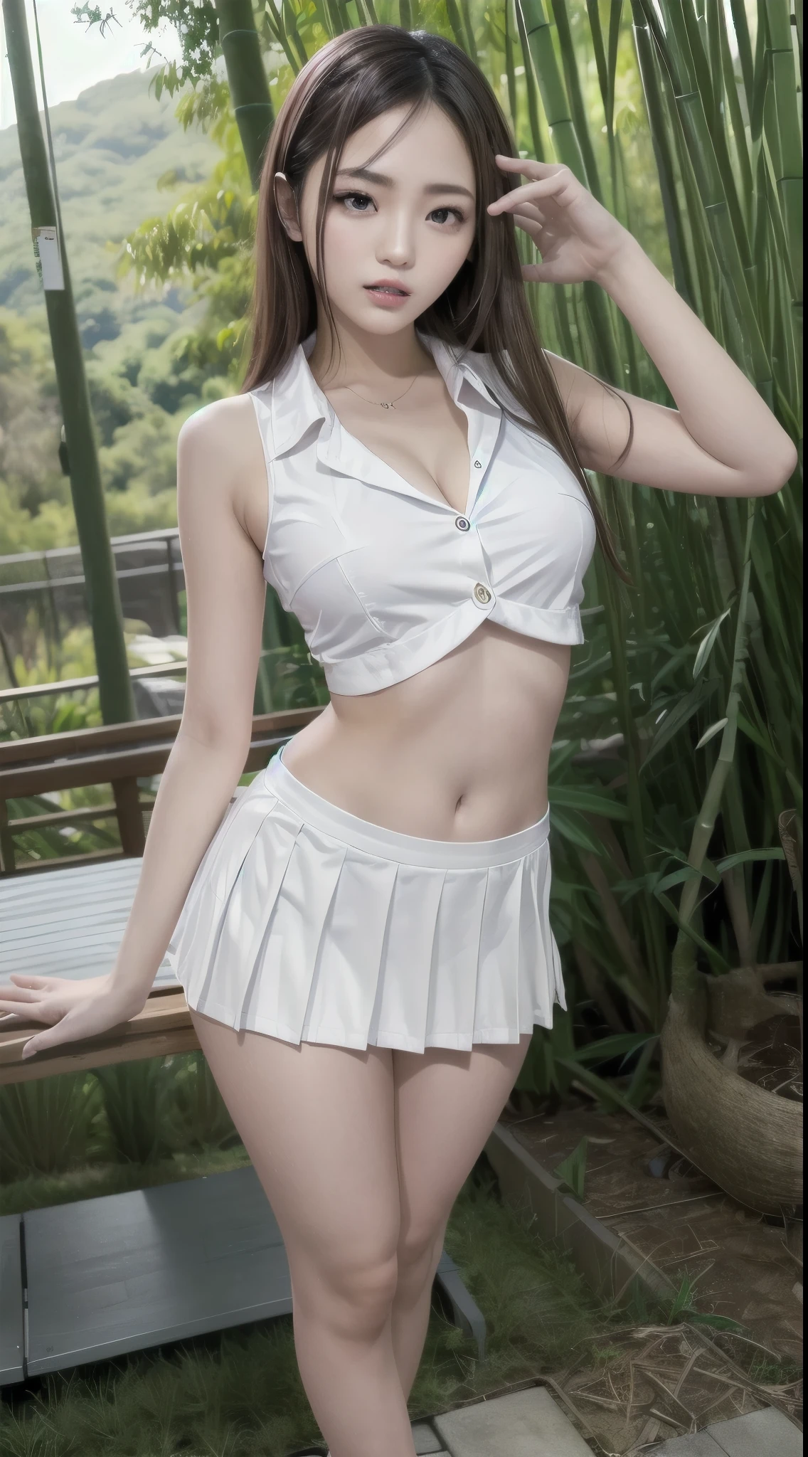 beautiful woman, wear a polo shirt. 8k, best quality, realistic photos, realistic details, clear face, delicate facial features, real skin glow, a cute girl, shy, a girl on the bus, hips, slim body, big brother, ((photorealistic)), (masterpiece), (best quality: 1.3), absurd, [:intricate details1.3], realistic, masterpiece, (detailed scenario), incredibly sexy standing,miniskirt, ((white stockings (scared expression), (face blushing), (perfect body proportions)), Gabby_Stallone