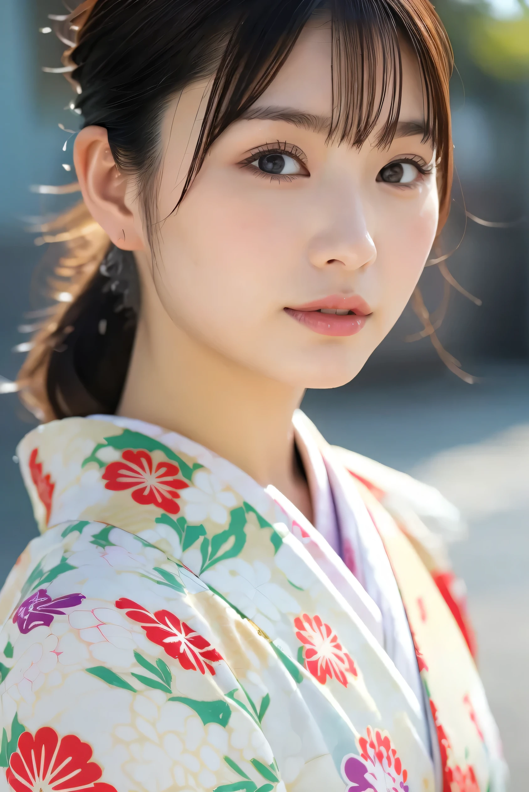 (8k, RAW photos, top quality , high res:1.1), (超 realisticな:1.4),( realistic, realistic:1.3),Japanese Beauty、kimono、(( upper body:1.3))