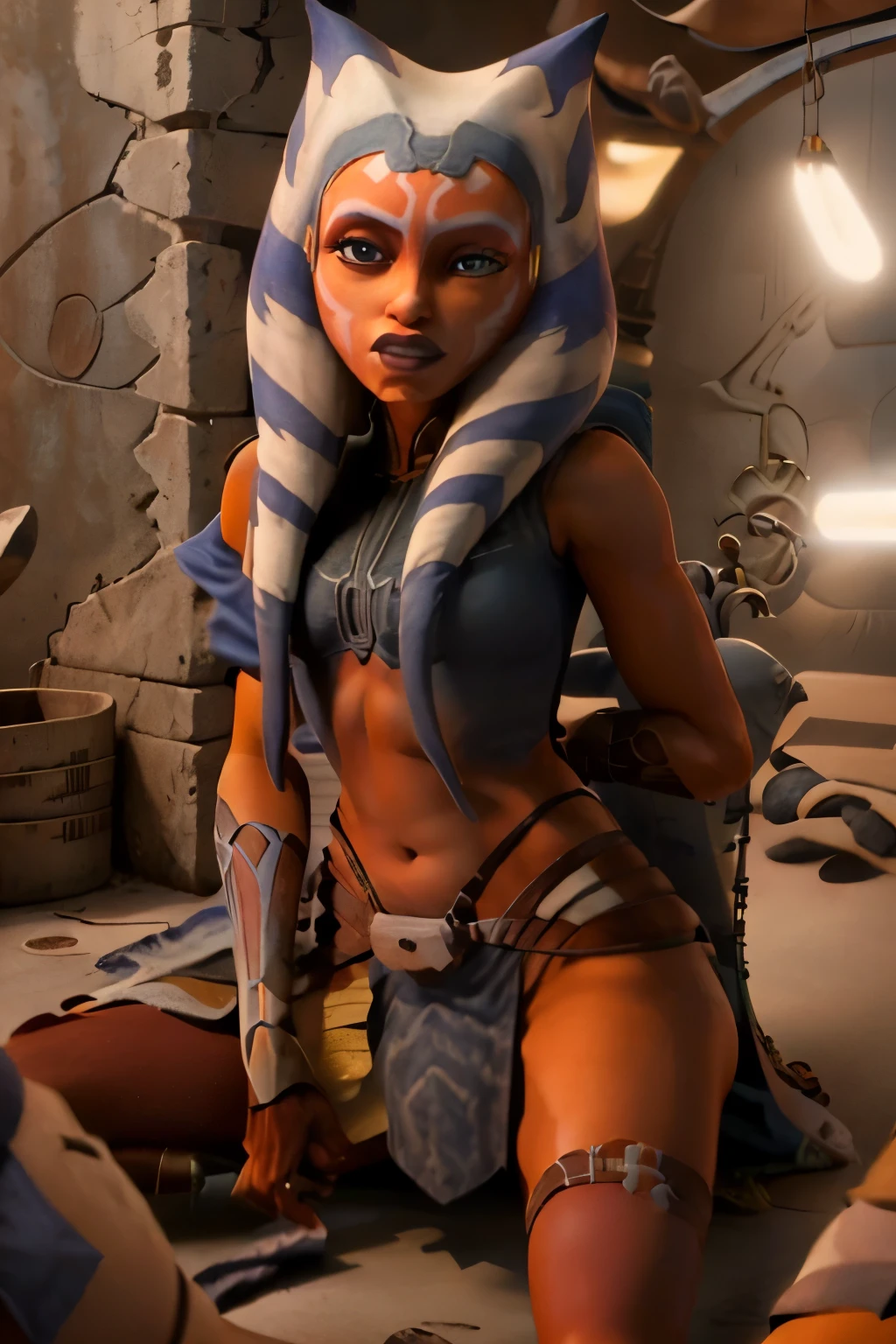 (masterpiece, best quality, ultra-detailed), VHS cover from a porn starring AhsokaTano, (orange skin:1.2), sexy, young, cute, arold, blue eyes, makeup, small breasts, open mouth, tongue out, drooling, blushing, sucking_cock, blowjob elbow gloves, pinching her own nipples, slutty_stockings, nude, naked, sexy, nsfw light smile, small breasts, spread eagle, pussy, sex with viewer, dick 