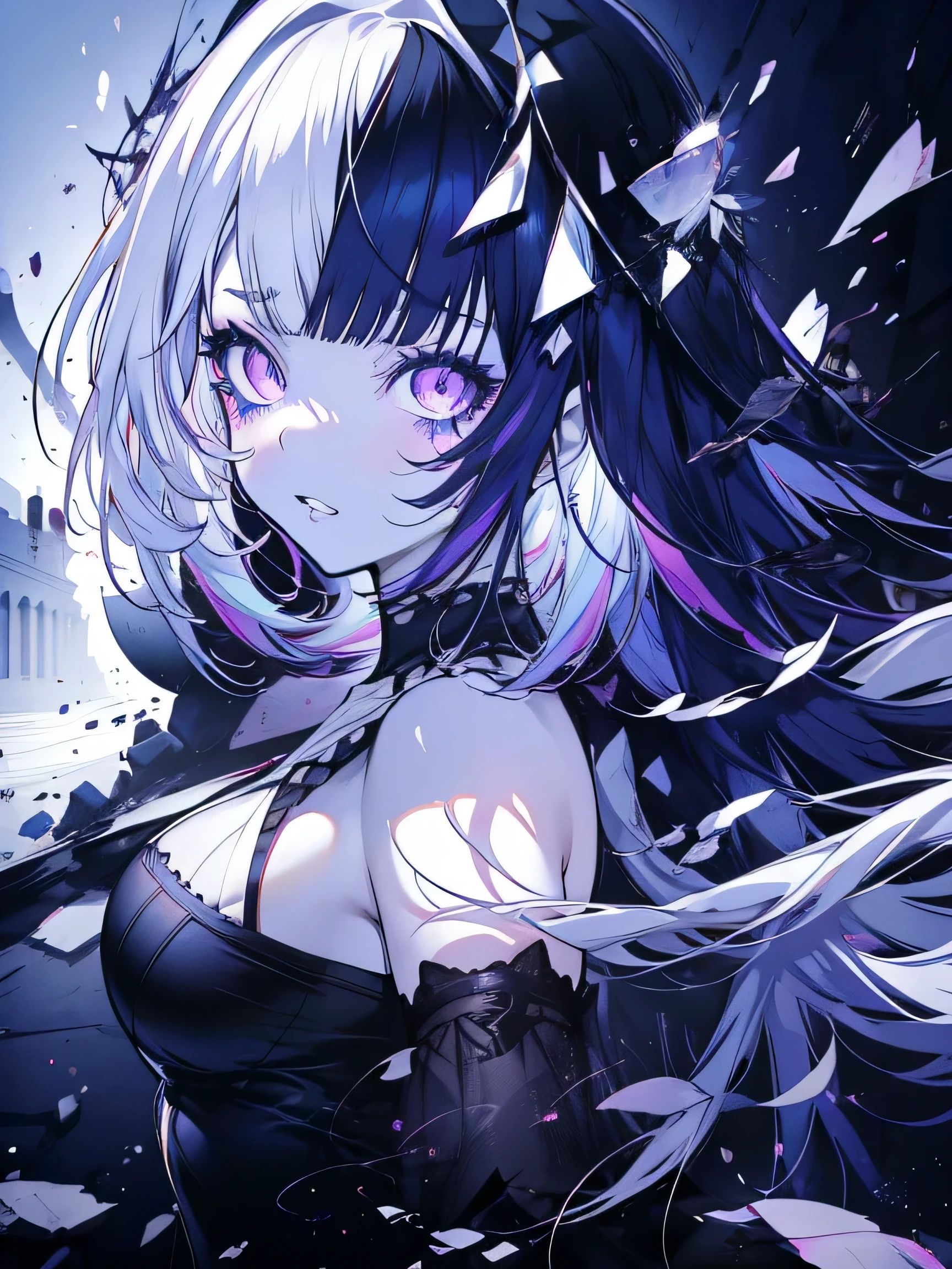 anime girl with purple hair and black dress posing for the camera, kuvshinov, kuvshinov ilya, illya kuvshinov, anime moe artstyle, ilya kuvshinov. 4 k, (anime girl), ilya kuvshinov style, anime girl, ( ilya kuvshinov ), gapmoe yandere, cute anime girl