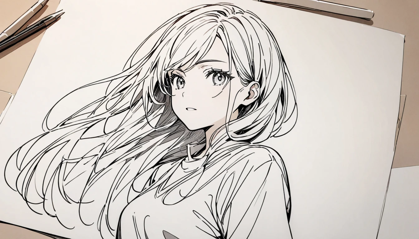  Black and White Art ,  line drawings of anime characters 