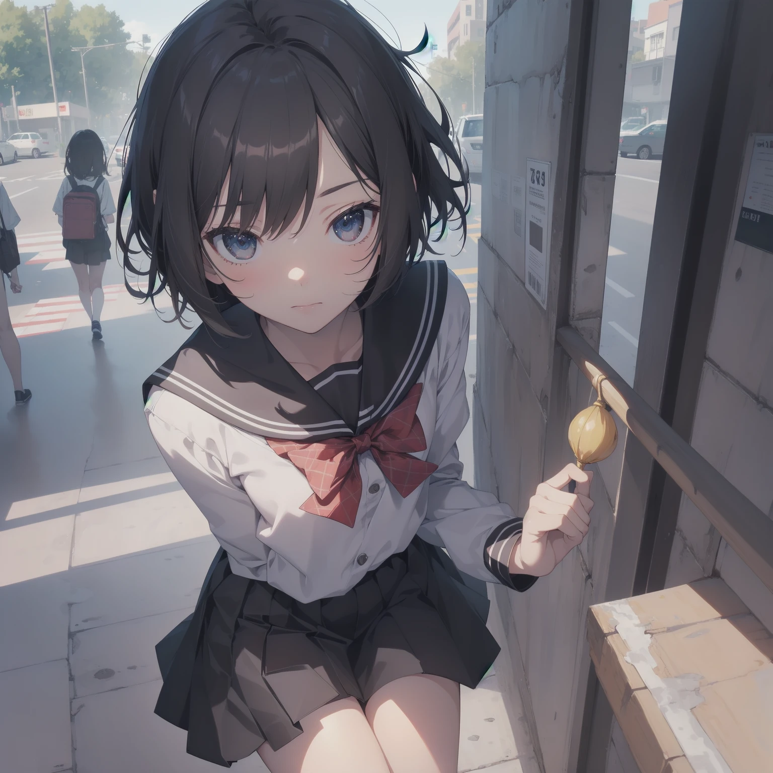 {{Top quality}}, {{Very detailed, High detailed face, High detailed beautiful eyes, Super detailed: 1.3), (Delicate illustration: 1.2)}}, In front of the school gate, Family (Companion) ), {{{Top quality}}}, (sexual bullying, sex between men and women), semen, love juice, elementary school girl (5 years old, black hair), (children's clothing (full skirt), folded collar ribbon tops) ), hairband (white, heart mark), socks (black and white stripes), shoes (children's sports shoes)), ((young body, holding a smartphone (takes a photo of himself with the camera)), chest (flat) Round face, child: 1.25), (short torso: 1.4) (small butt: 1.4), (little girl: 1.5), (baby face: 1.2), ((short limbs: 1.6)), crying face, drooling, urination , Gaping Anus: 1.1), Puni, Anal Juice, (((NSFW))),
