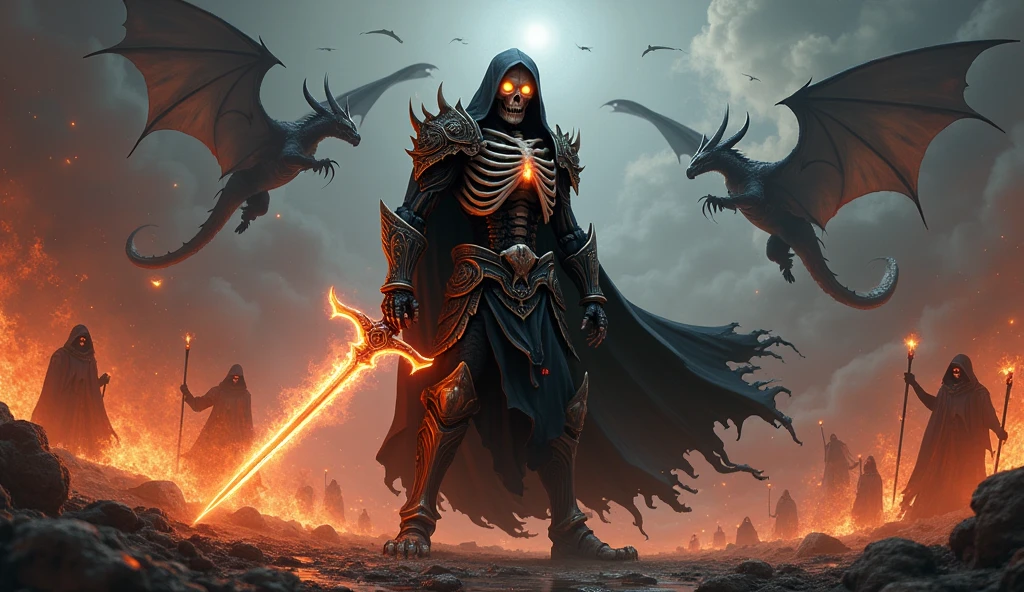 A hooded demon god of dark lava with eyes of fire, in error form, bug texture, informatica, hack, matrix, (((you can&#39;t see his face))), green matrix numbers background