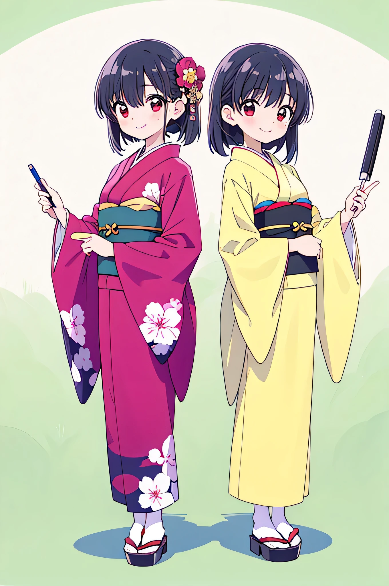   1 girl , Shiny Black Hair , long straight hair ,
 cheek bulge for intermediates,
 red eyes,(  Oblique eyes :1.1),( I have a big mole under my left eye:0.8),

  full body photo,
A perfect smile,
 Japanese Kimono,
   medium breasts ,
(Teen:1.1),
Plain simple background,
 top quality,   High Definition ,   holding a whiteboard at chest height ,  masterpiece  ,   brightly colored , Natural Look ,
Accurate,  Anatomically Accurate, 