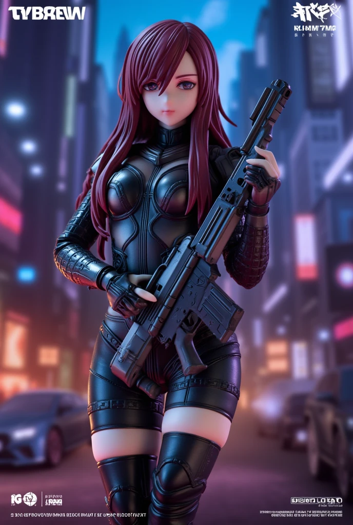 Masterpiece, HyperRealistic, Highres, UHD, 32K, Frame Arms Girl figura. 1:144 plastic model scale, plastic model kits. Real toy. Weapon set. Heavy Armo, Diorama, Bokeh, Chromatic Aberration, Cinematic Lighting, 