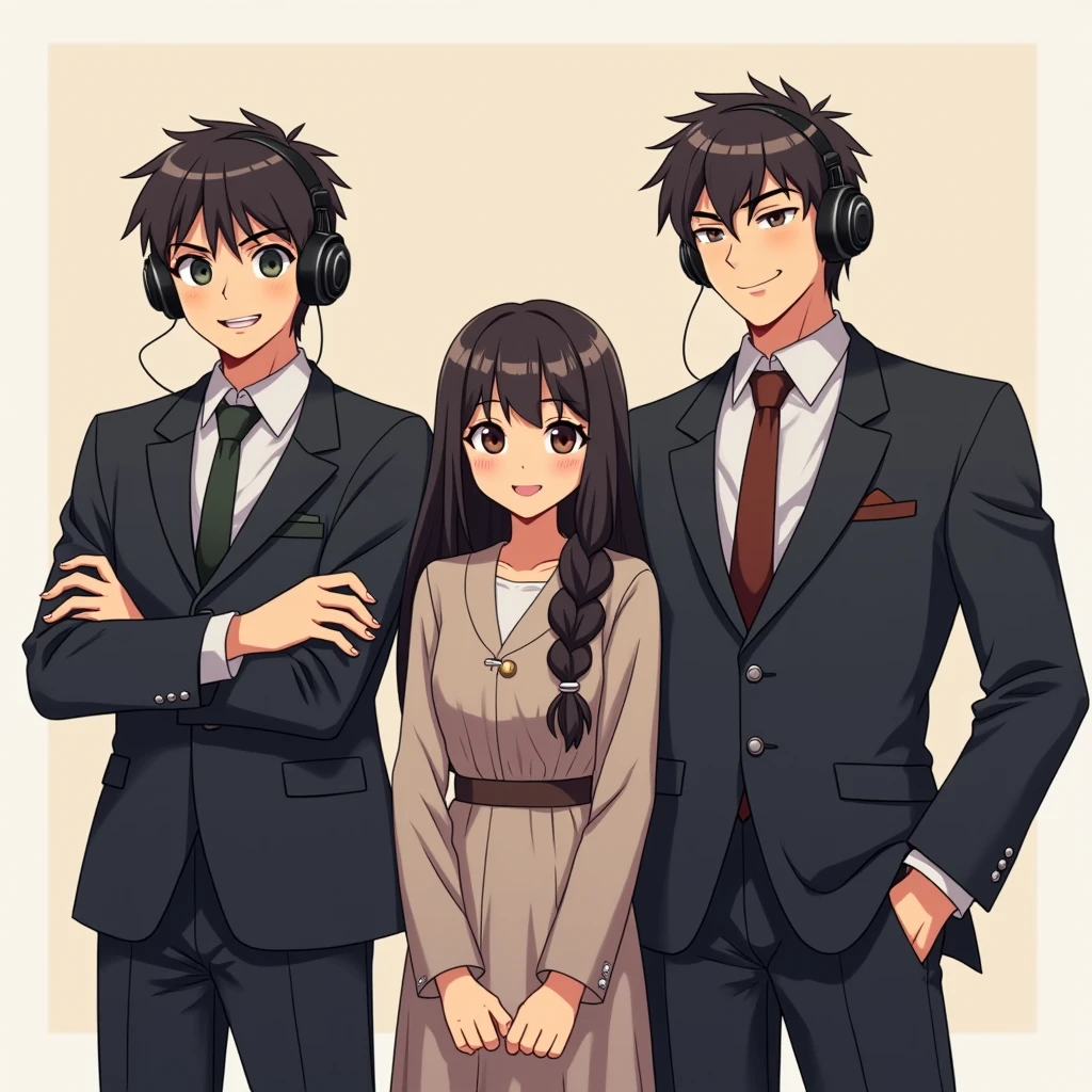 a man and a girl a couple both sexes piece sign sano Natural Perm Peace High School Students Brown hair good-looking Short-haired junior high school student peace kawaii Brown hair piece sign Smile Smile 2Standing with people blazers 校服 sano A smile Turn around and piece cha1the pose