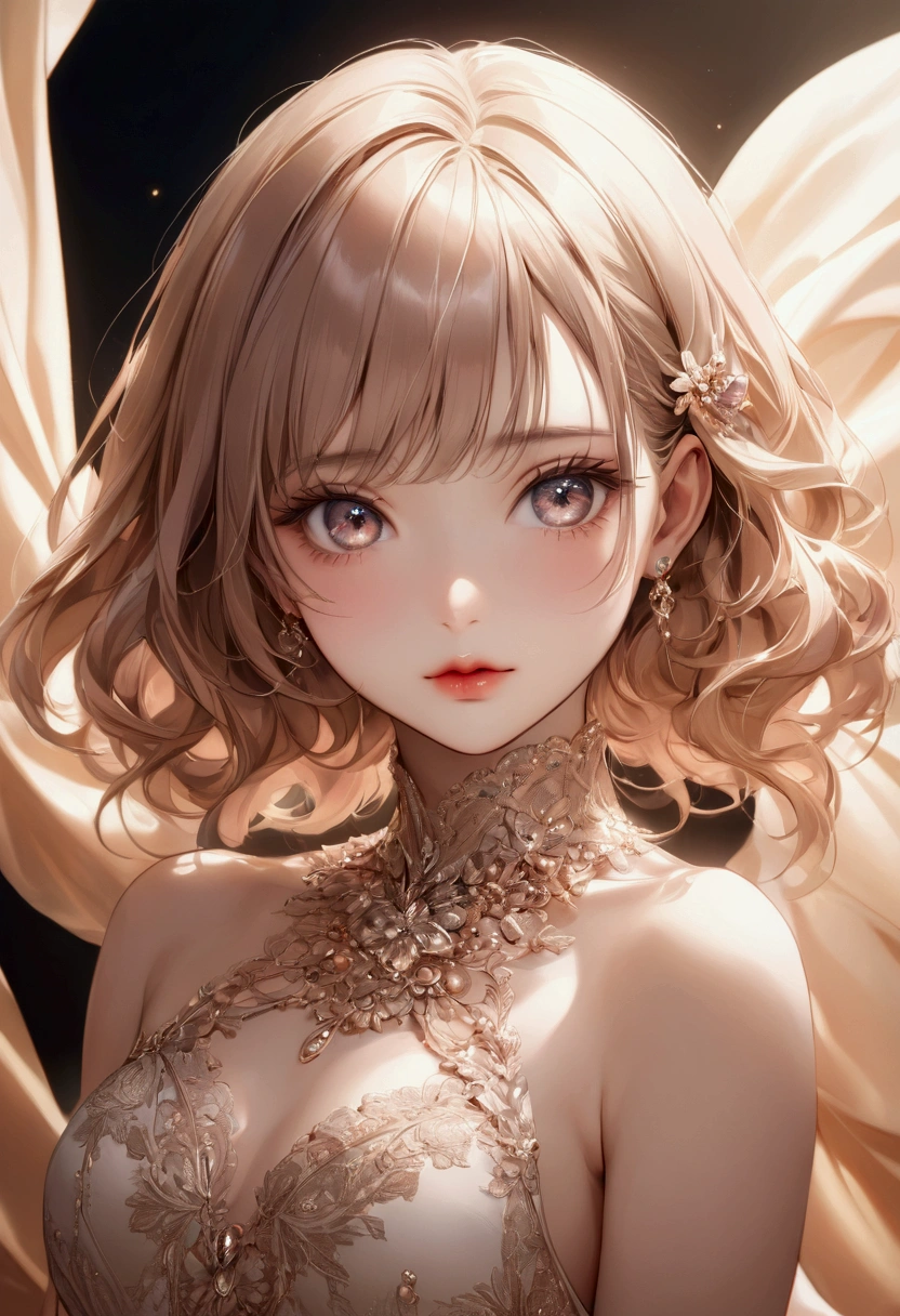 Layla (masterpiece), (highest quality), (super detailed),(messy hair),(figure), (1 girl), beautiful detailed eyes,delicate beautiful face,floating,(high color saturation),(colorful splashes),colorful bubble,(shining),focus on face, sitting inside a glass ball, g;It&#39;s a cage, golden star and lantern,gymnastics