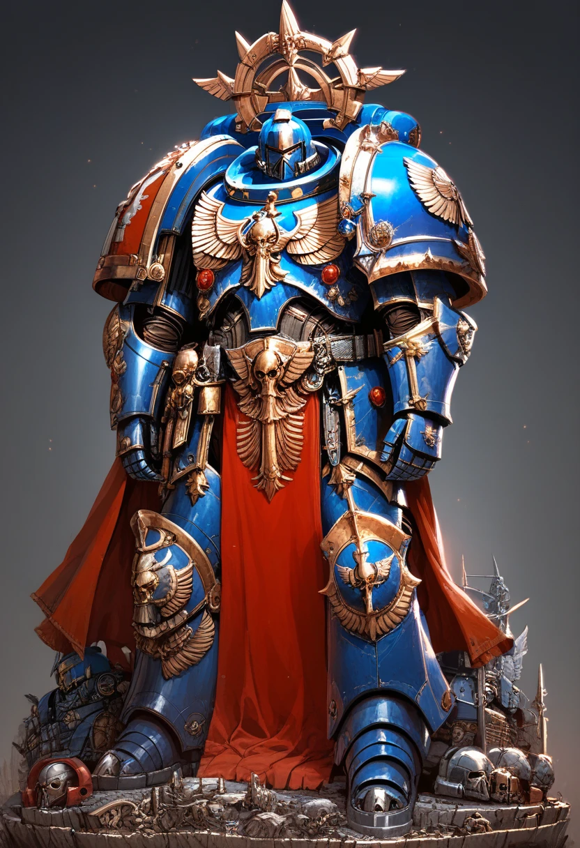 Anime, Concept art, Absurd resolution, high resolution, (masterpiece: 1.4), hyper-detail, warhammer 40k terminator armor, Juggernaut armor, heavy armor, knight, full body, glowing weapon, cloak, armor, edgy, grimdark, octosoup, 1man, bulky, buff, red plume, loin cloth, primaris helmet, reference sheet, iron halo, UltraM40k, full shot, front view, Holding_Halberd_V1
