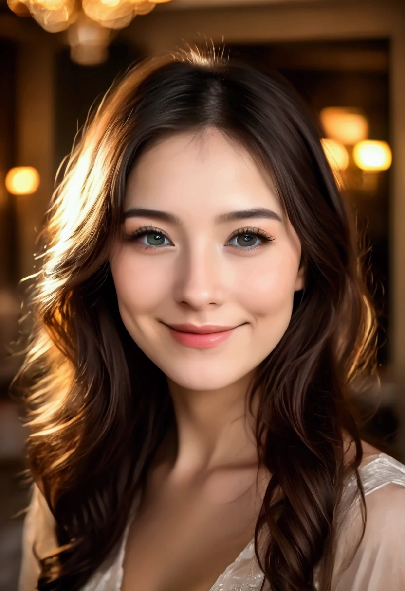 cute girl, 1girl, detailed face, beautiful detailed eyes, beautiful detailed lips, extremely detailed face, long eyelashes, delicate features, elegant, gentle smile, soft lighting, pastel colors, cinematic composition, masterpiece, (best quality,4k,8k,highres,masterpiece:1.2),ultra-detailed,(realistic,photorealistic,photo-realistic:1.37),vibrant colors,warm lighting,natural skin tones