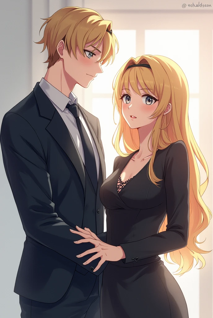 5 years old, （Handsome ((boy))）, blonde long hair, blue-green eyes, white clothes, playing in a luxurious room, anime style