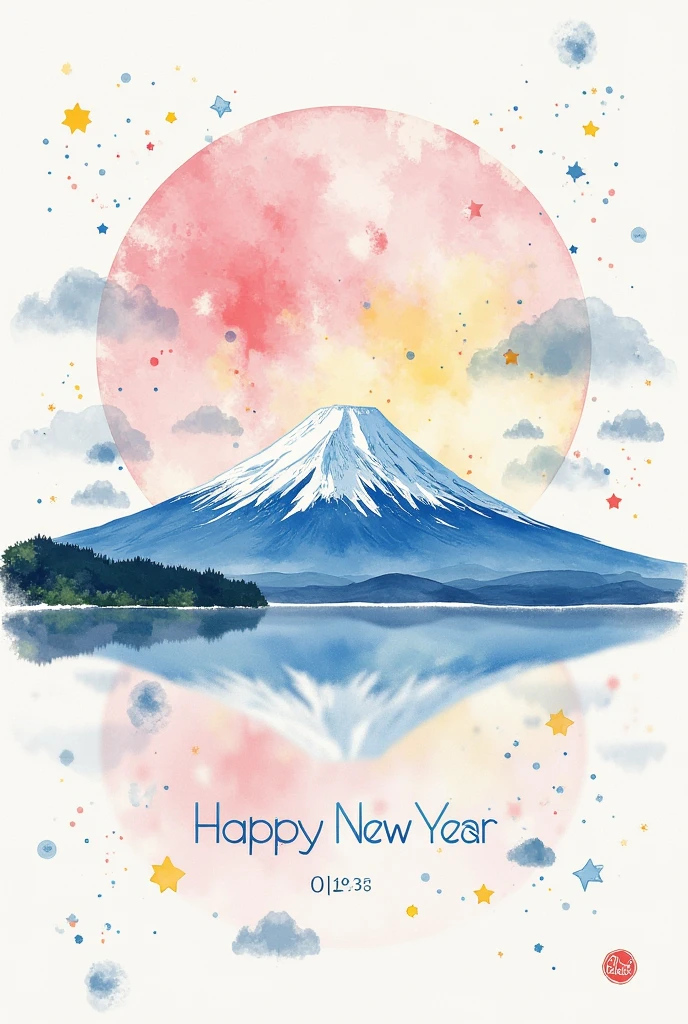 (masterpiece:1.2,EXCEPTIONAL QUALITY  ,Mirror Finish ,  cinematic experience ,   best illustrations:2.0), Super high resolution,  super detailed  ,8k,16k, wallpaper,(  2025 New Year's postcard design drawing  :2.0),(watercolor),(  cute illustrations :2.0),(New Year's postcard with abstract Mt. Fuji illustration:2.0),("HAPPY NEW YEAR 2025" write text  :2.0),( minimalist:2.0),( cute illustrations :2.0),( simple design :2.0)