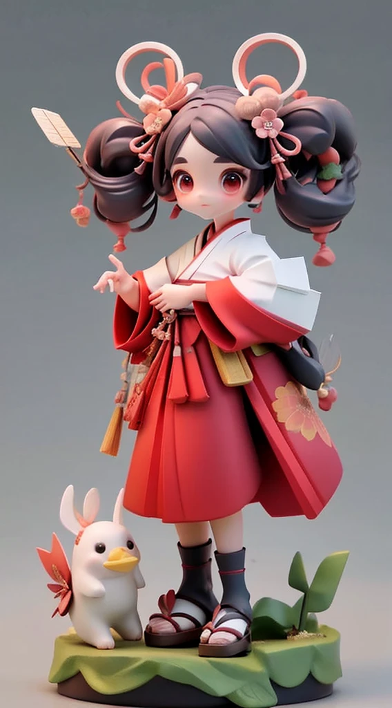 A poster on the theme of Chinese New Year,A little girl in costume cartoon,Stand on a Chinese chess board,Lollipop holding Chinese dragon shape,In the background are several Chinese couplets with black characters on a Chinese red background,k hd