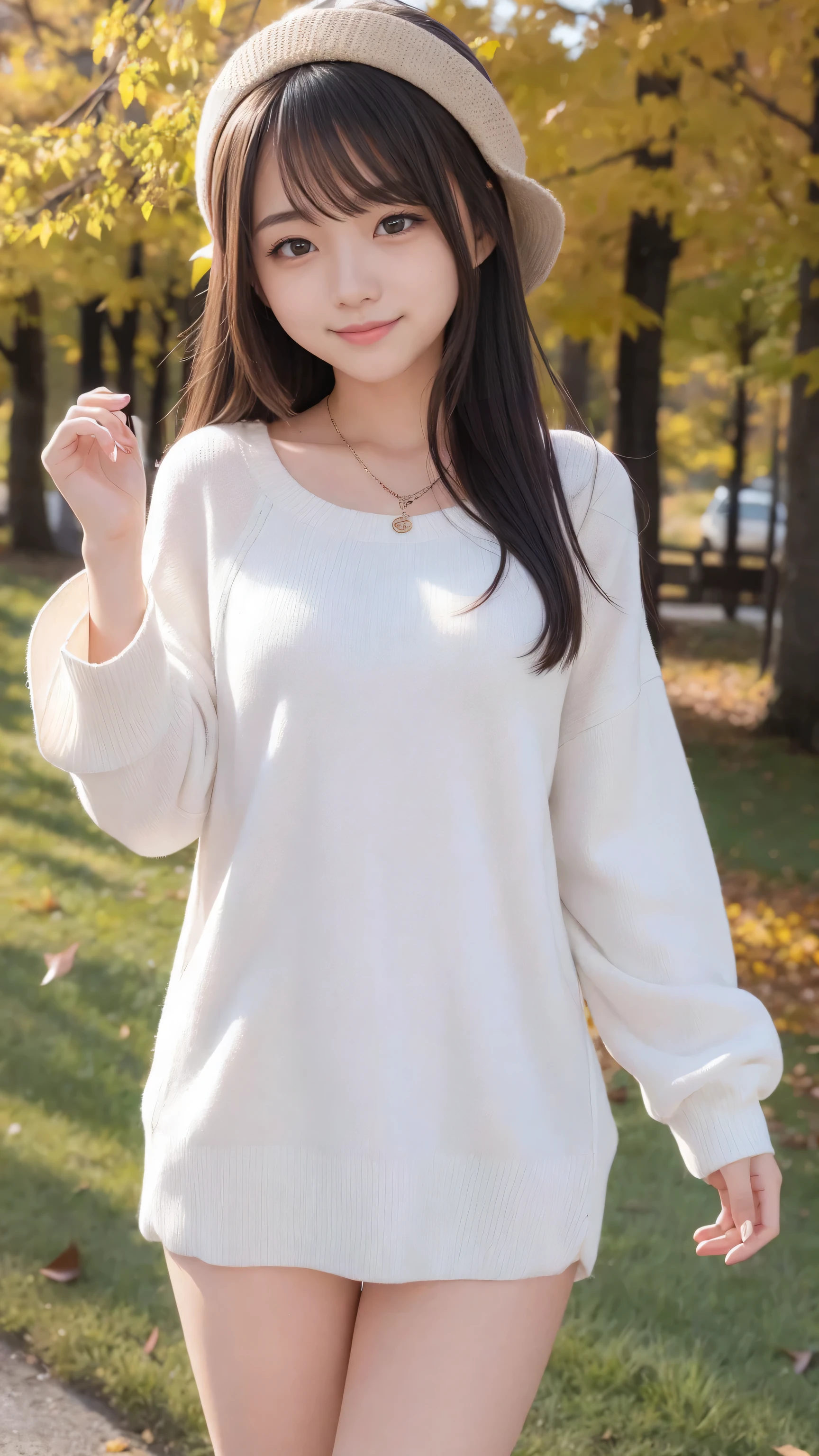 cute、 girl 、 cute顔、、smile、goddess、 sensual elegance 、Autumn outfit