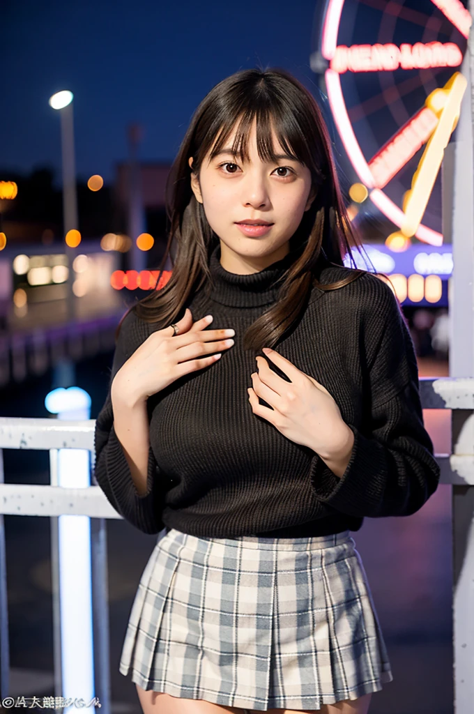 (8k, RAW Photos, highest quality, masterpiece: 1.2), (Realistic, photoRealistic: 1.37), Tokyo cityscape, night, Professional Lighting, Photomapping, Radio City
(1 person:1.1)、Perfect beautiful composition、(Medium sized breasts:1.2)、(Accentuate your body lines:1.1)、Toned body、(Wearing school uniform:1.2))、(The biggest smile is looking at me:1.1)、(Smiling with perfect beautiful teeth:1.1)、(Beautiful city background with strong blur:1.1)、The most natural and perfect Japanese city、crowd、Natural Makeup、(beautiful thick legs:1.2)、(Ultra-high resolution glossy skin:1.1)、Super high quality glossy lip、(Accurate anatomy:1.1)、((Ultra high definition body))