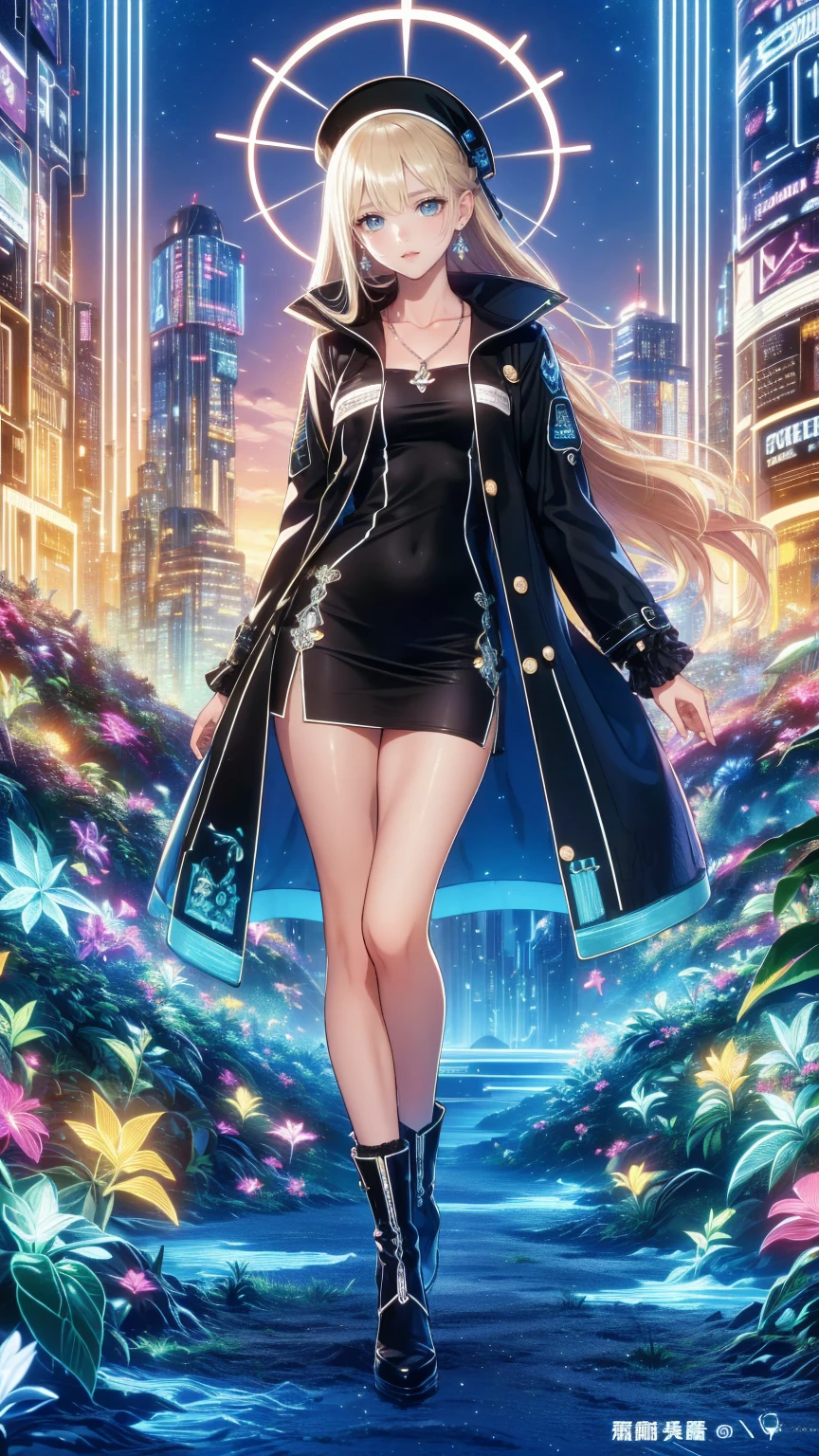 、 Head to Toe Composition 、 full body view、(  girl  ),(  very detailed目,  very detailed顔), (  realisticにสุดๆ,  high res ), ( top quality :1.4), ( top quality ), 5, Midea, 1人の  girl  ,score_9, score_8_  up, score_7_  up, score_6_  up, score_5_  up, score_4_  up,  realistic skin texture that lasts deep into the middle of the night,  RAW photos , (  realisticに,  realistic:1.37),  very detailed,  Pro Pictures , (masterpiece:1.3, top quality , ultra  high resolution ,  Ultramore ), (  realistic, photo  realistic:1.4),  beautiful illustrations ,  perfect lighting,  natural light,  depth of writing ,  beautiful detailed hair,  beautiful detailed faces in dark bars ,  beautiful detailed eyes,  beautiful collarbone,  beautiful body  , Beautiful breasts ,  beautiful thighs  ,  Beautiful Legs,  Look Under My Beautiful Fingers  ,  Watching Viewers 、 top quality , Super fine, 16k, 2.5D,   Delicate and Dynamic Depiction  ,winter,walk,  muffler  ,Cute Hats, Pretty Brooch   ,  Dazzling Earrings  ,   Dazzling Necklace   ,  Adult Stylish  ,  attractive,   and Sexy Alasar Woman   ,  Red Knit Inner  , black long coat  ,  Black Miniskirt ,  black long boots（Up to the knees） 、   is flying through the sky  ,   Light Blonde Long Hair-  ,   Sacred While {x} Singing Beautiful game character voices that make sounds,  transparent,  translucent ,   with a rainbow barrier   ,   Game Production Effects   ,   Mysterious Backdrop Where Forest and City Coexist  ,   Fantasy World ,   prime lens  ,   Lens Filters  , Clear Subject
