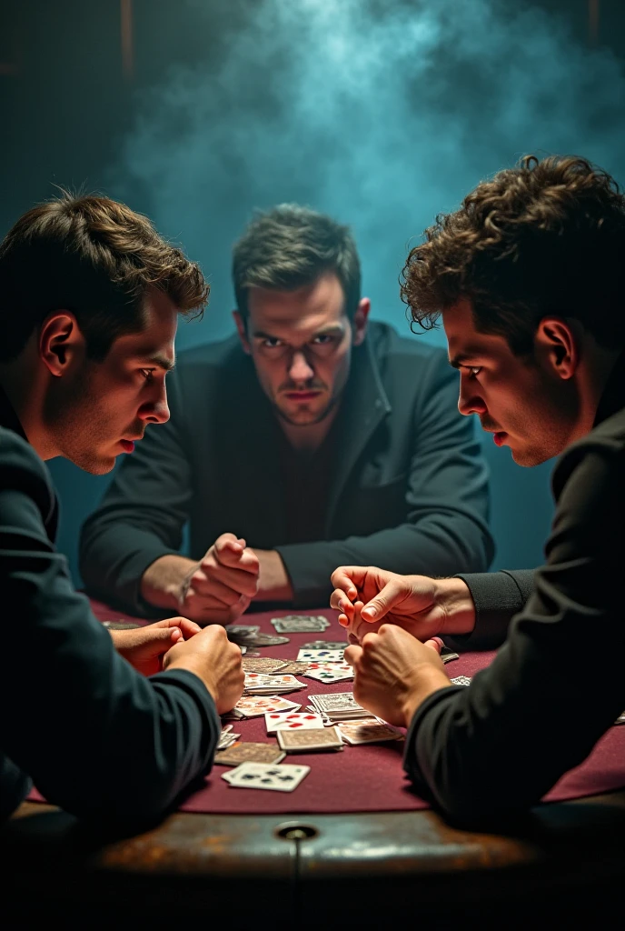 4 handsome men playing puerzeada harder in a cowboy bar some without shirts and others wearing one and a handsome skinny young man standing next to them watching how they play
