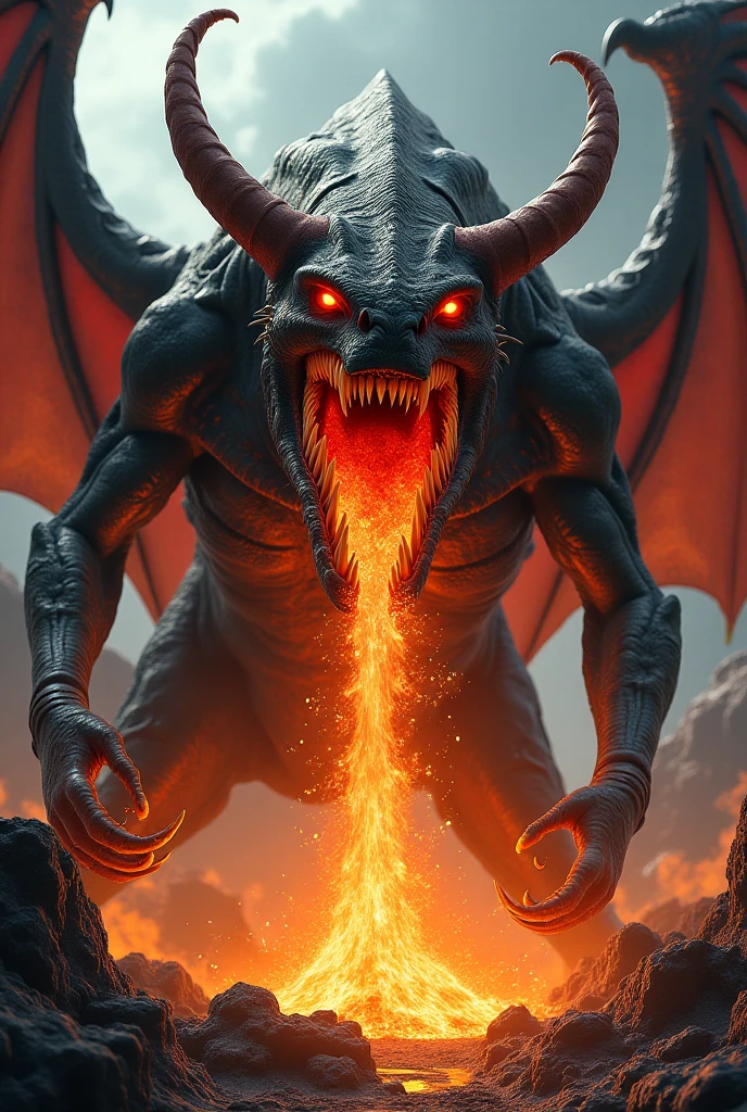Realistic photos, RAW Photos, monster of the demon world, attacks viewer, Powerful movements, jump on prey, ((Dynamic jump)), Sharp Claws, monster of the demon world , ice magic,approaching from above, sudden approach, Bad-tempered, dynamic Shot from grand, flame magic,High resolution, masterpiece, Highest quality, Intricate details, Very detailed, Clear focus,texture, Delicate eyes, Professional, 4K,Shallow and deep, Kodak Vision Color, Exactly, Very detailed, photograph_\(Extremist\), photographpractical, practical, Post-processing, Maximum details, Roughness, Real Life, Extremist practical, Photorealism, photographgraphy, 8K Ultra HD, photographgraphy