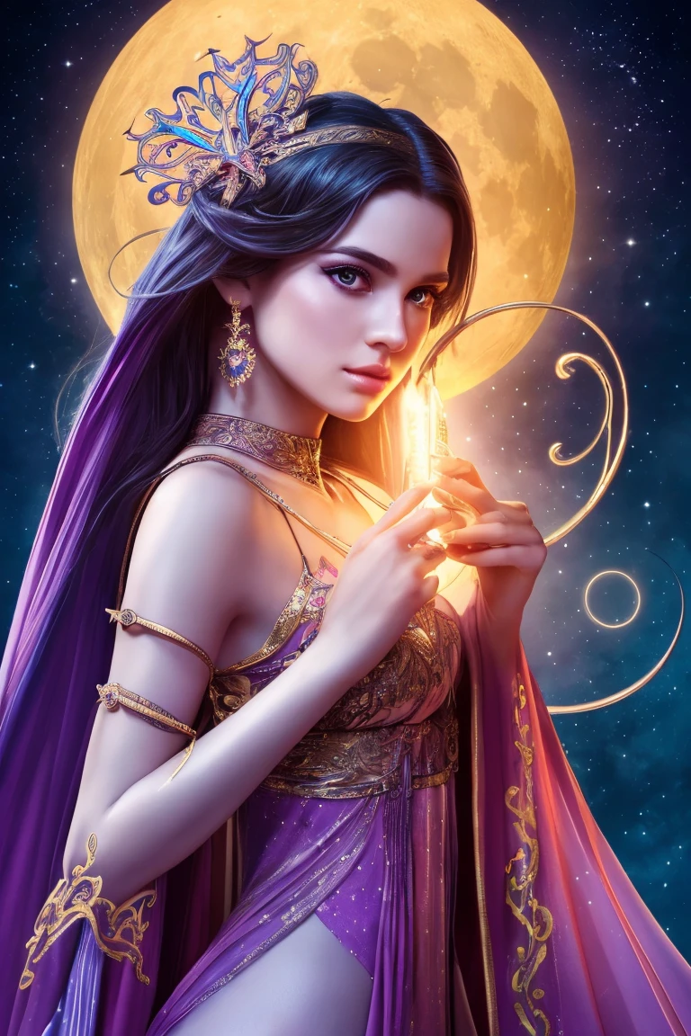 A young female sorcerer with long flowing hair, radiant sparkles, an ornate and intricate sheer sexy robe no underwear, huge expressive eyes, and a magical girl moon staff, racing urgently to join a weathered band of veteran adventurers, (best quality,4k,8k,highres,masterpiece:1.2),ultra-detailed,(realistic,photorealistic,photo-realistic:1.37),fantasy,illustration,cinematic lighting,dramatic pose,whimsical,vibrant colors,dynamic composition,detailed facial features,beautiful detailed eyes,beautiful detailed lips,extremely detailed eyes and face,long eyelashes,magical girl,adventure,epic,atmospheric, priority show her from head to mystic sandal clad feet, show all of her, show her entire body
