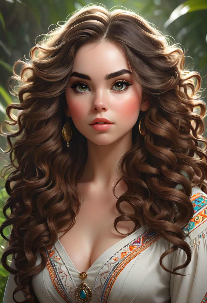 Thirst trap. A beautiful gypsy boho woman with large thick and wide beautiful lips with the appearance of Masiela Lusha, thick hips, thin waist, deep and wide breasts. Hourglass figure, with hair that is coarse, wiry, and tightly curled. It often has a rough texture, feels stiff to the touch, and may be prone to frizz and tangling. curls can be densely packed. Looking at viewer with love. Long southwestern style dress, hoop earing and jewelry. Wearing a gypsy dress with Skirts and scarves billowing in breeze. The Official Art – An Award-Winning Digital Masterpiece In 4K Ultra HD, Extreme Detail And Intricate Realism. This Concept Art Brought To Life By The Hands Of Artists Like Wlop & Artgerm In A Stunning 2D Vector Illustration. . massive, perky, perfect spheres, firm, voluptuous, cleavage, full, well shaped pleasing breasts. buxom. Background is a panoramic vista of redrock canyon with a beautiful blue river running through it.