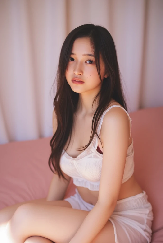 (8K, RAW Photos, Highest quality, masterpiece:1.2), masterpiece, super detailed, super high quality, (Realistic and photorealistic photography:1. 37), High-resolution RAW color photos, Very delicate and beautiful, highly detailed, 8k wallpaper, wonderful, detailed, Very eye, very detailed, very detailed skin, very thin fingers, very detailed nose, very detailed mouth, Perfect Anatomy, BREAK,18 year old girl, (medium hair:1.2), Big Natural Color Lip, (Plumpy body:1.2), (smooth skin:1.1), BREAK, (white blouse:1.3), short pants, BREAK, sexy pose, (spread your legs:1.2 hotel room
