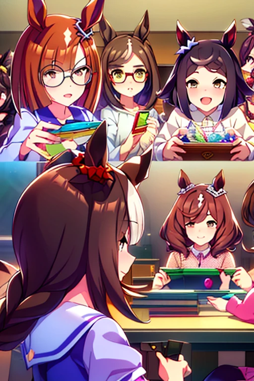  nice nature(( Uma Musume))、 Machikanetanheuza(( Uma Musume))、Ikunodictus(( Uma Musume))、Lois and Lois(( Uma Musume))、Everyone is playing a competitive game、 seems to be having fun、