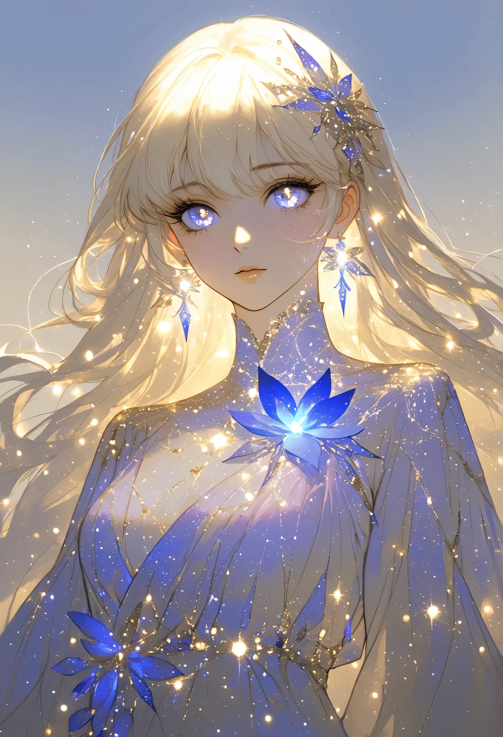 1980s anime style , Gold Theme, Sparkling, golden light cascading down like a waterfall, Glowing particles, (masterpiece, best quality, high resolution, 8k, 16k, detailed), A captivating and elegant beautiful woman with almond-shaped eyes and delicate lips, wearing a vibrant, richly patterned silk kimono. Her hair is intricately styled with ornate kanzashi hairpins, exuding grace and sophistication. A large, detailed snake gracefully coils around her body, its scales shimmering subtly. The background is a simple yet refined gradient of deep purple, enhancing the woman's beauty and allure. Add a Japanese traditional chiyogami pattern to the background, featuring delicate and intricate motifs like waves, flowers, or geometric designs. The chiyogami pattern subtly blends with the purple gradient, providing a harmonious cultural aesthetic. Enhance the purple gradient background with subtle neon accents in vibrant colors such as pink, blue, and green, creating a modern and dynamic contrast. The neon colors should glow softly, harmoniously blending with the traditional Japanese chiyogami pattern, adding a contemporary flair. A bright, glowing neon sign that reads "Happy New Year 2025!" is prominently featured in the scene.